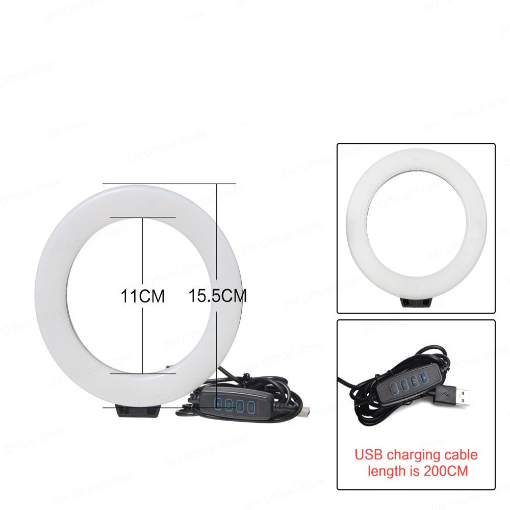 Mini LED Ring Light with Tripod & Phone Holder – 6.3" Selfie Light with Bluetooth Remote