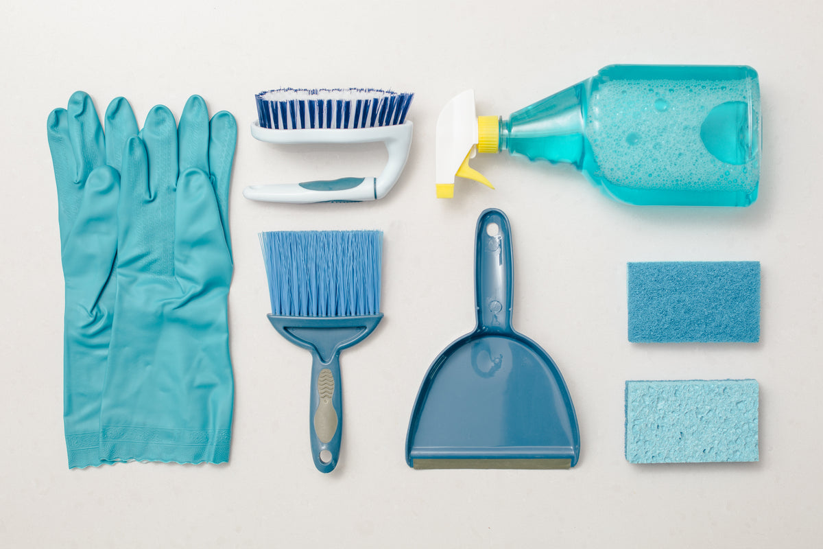 Cleaning tools laid out neatly