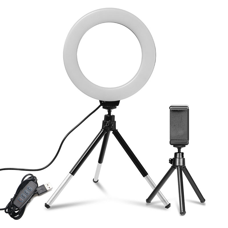 Mini LED Ring Light with Tripod & Phone Holder – 6.3" Selfie Light with Bluetooth Remote