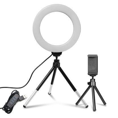 Mini LED Ring Light with Tripod & Phone Holder – 6.3" Selfie Light with Bluetooth Remote