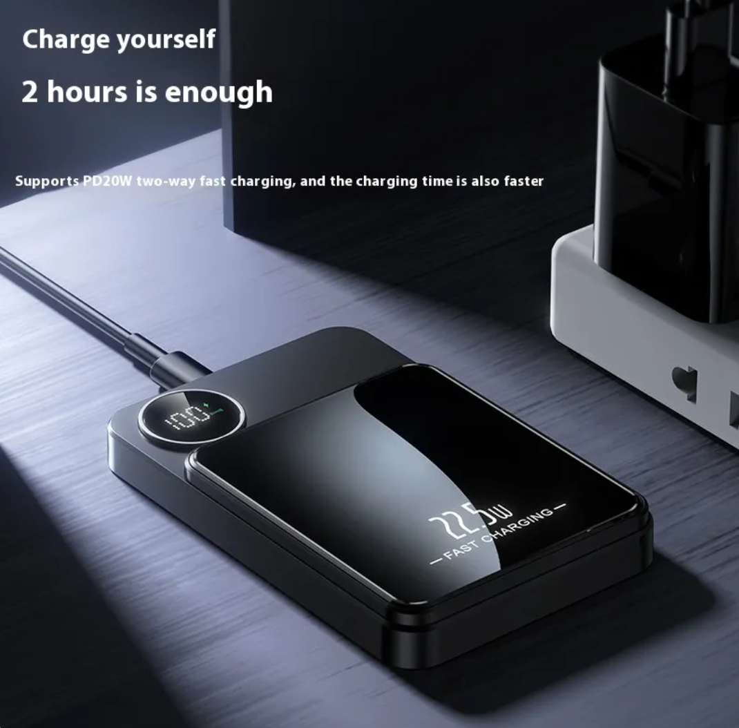 Ultra-Slim Magnetic Wireless Power Bank - Snap-On Charger for iPhone