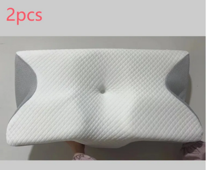 Contour Memory Foam Neck Pillow - Ergonomic Cervical Support for Side & Back Sleepers