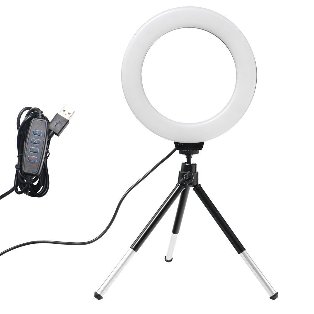 Mini LED Ring Light with Tripod & Phone Holder – 6.3" Selfie Light with Bluetooth Remote