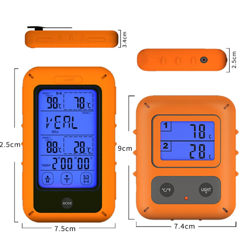 Wireless Meat Thermometer – Smart Touchscreen Probe Set