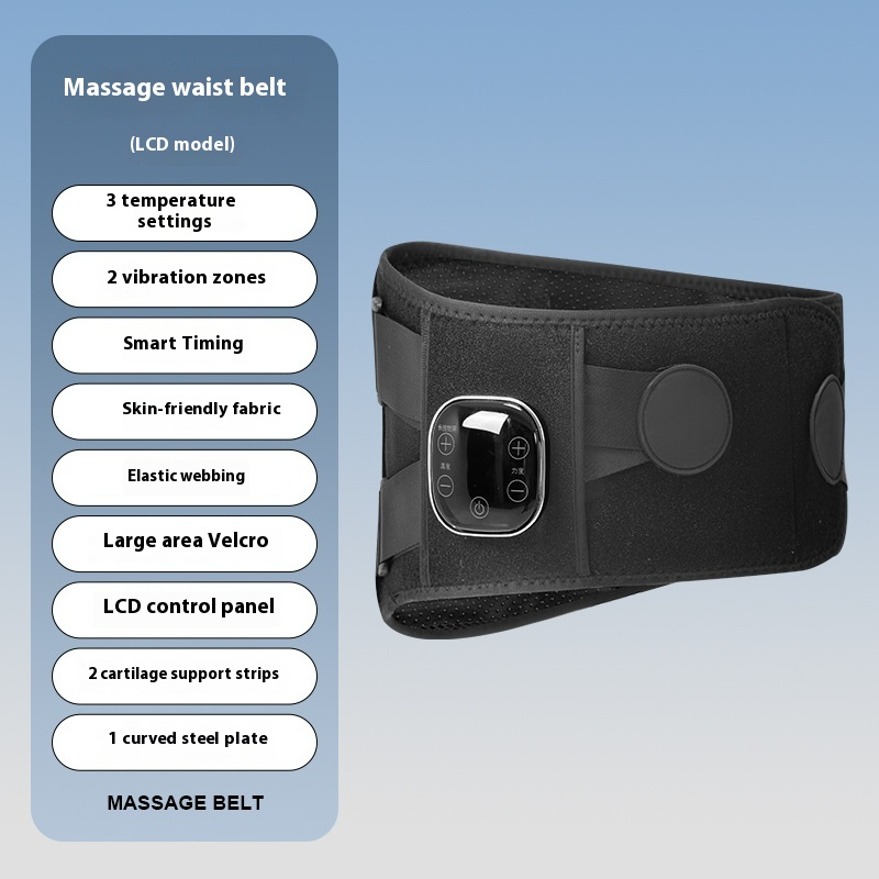 Cordless Heated Waist & Back Massager Belt - Vibration, Heat & Compression