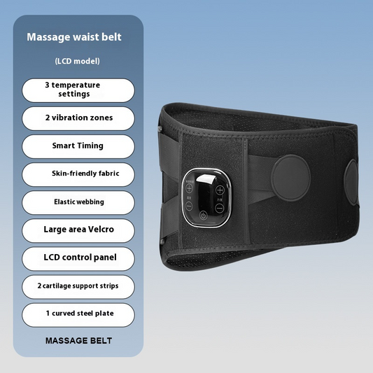 Cordless Heated Waist & Back Massager Belt - Vibration, Heat & Compression